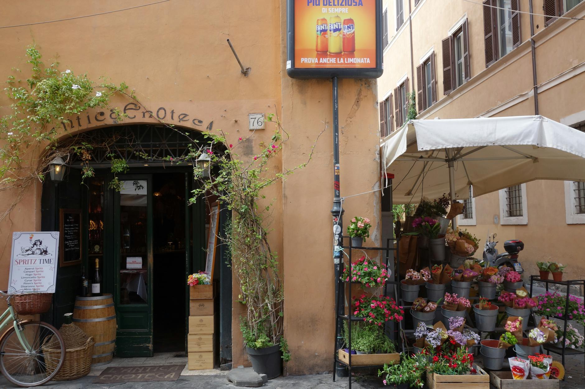 Cozy Italian wine bar enoteca interior Milan