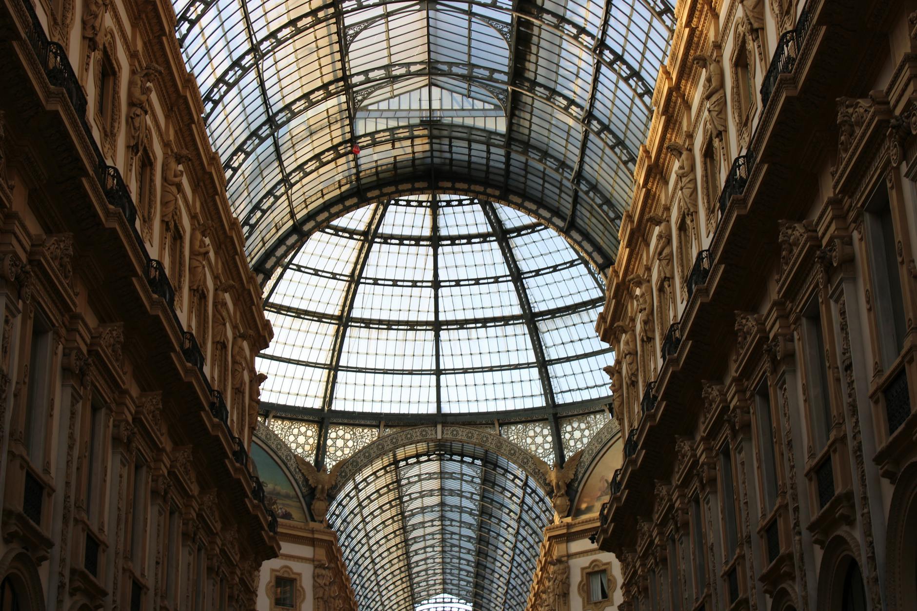 Galleria Vittorio Emanuele II ornate interior in Milan
