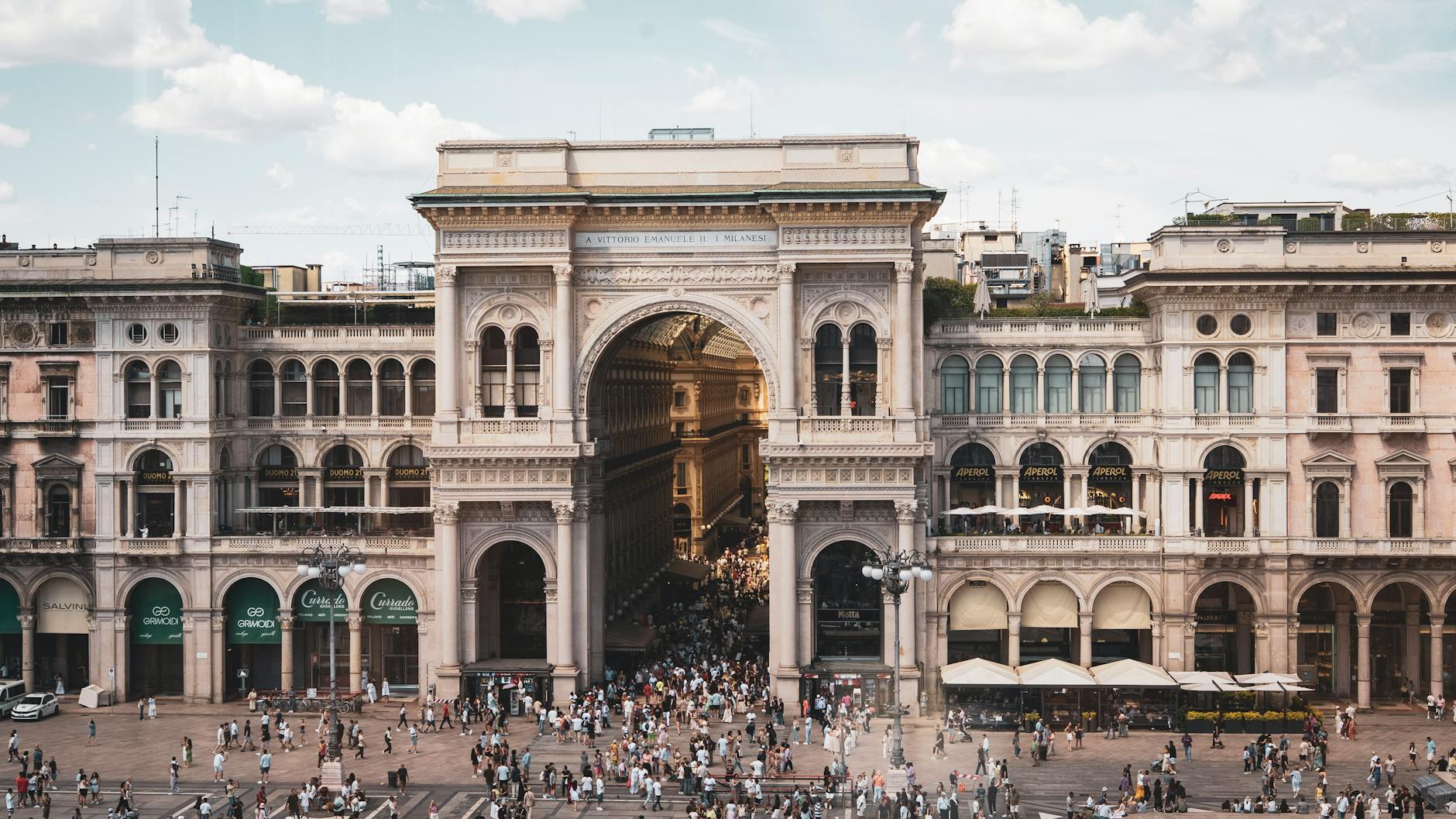 Galleria Vittorio Emanuele II glass-roofed shopping arcade in Milan
