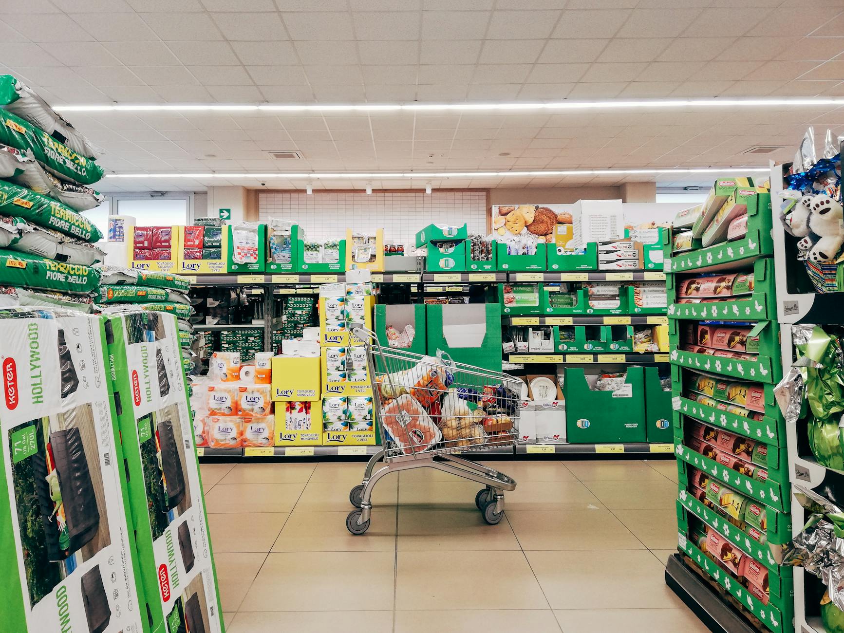 Shopping at an Italian grocery store for budget meals