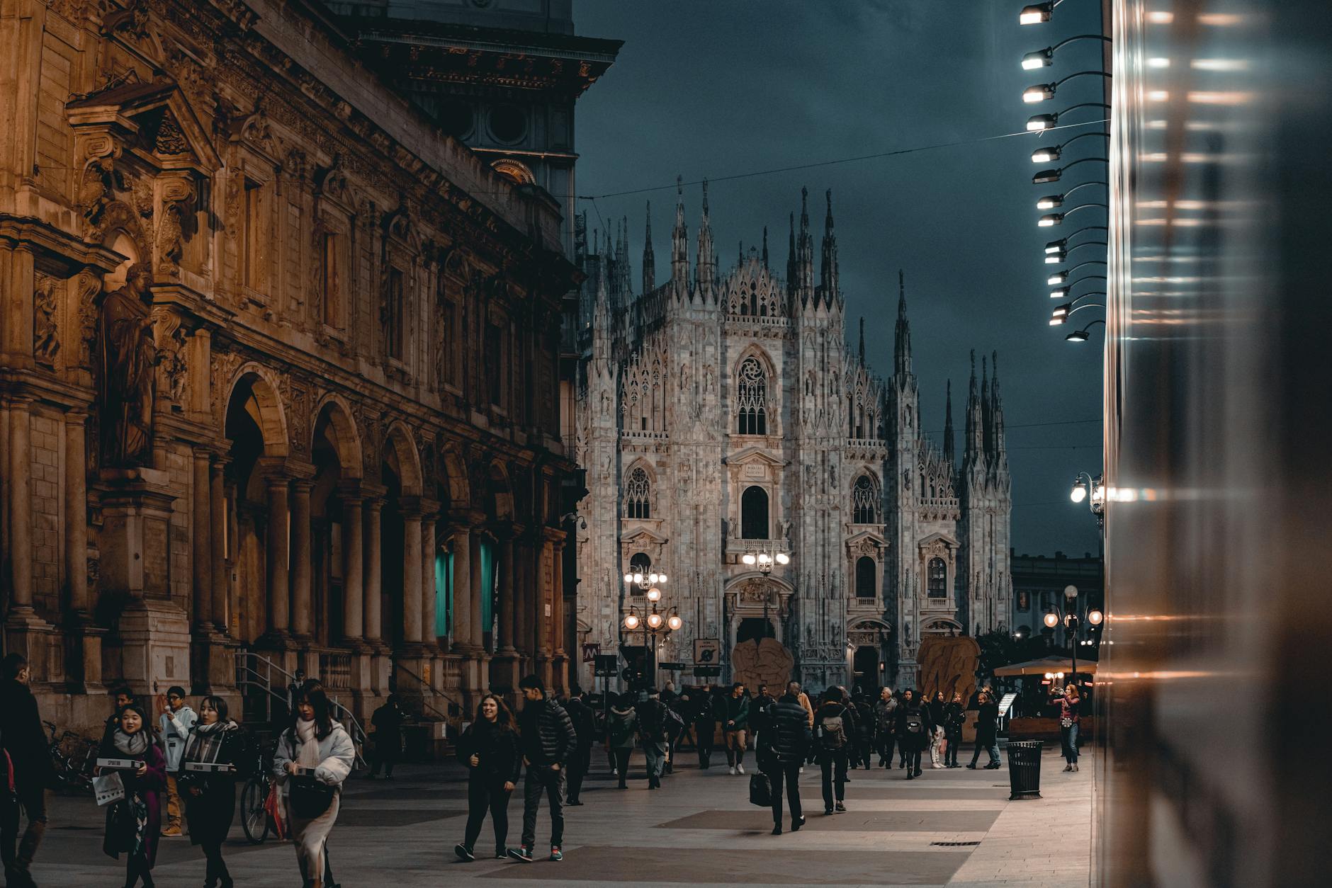 Milan Duomo cathedral facade evening