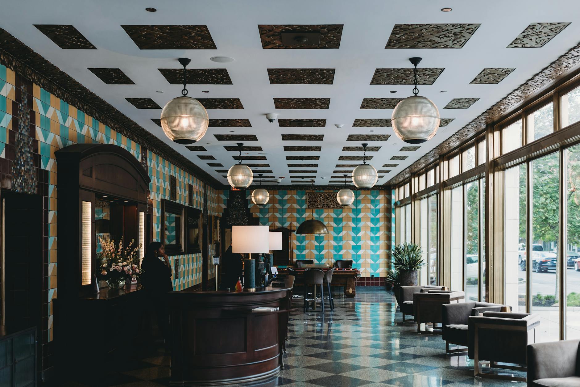 Modern hotel reception lobby near Milano Centrale