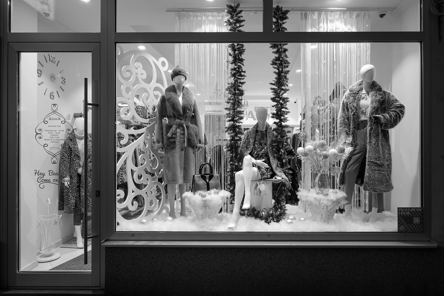 Milan fashion district luxury store window display