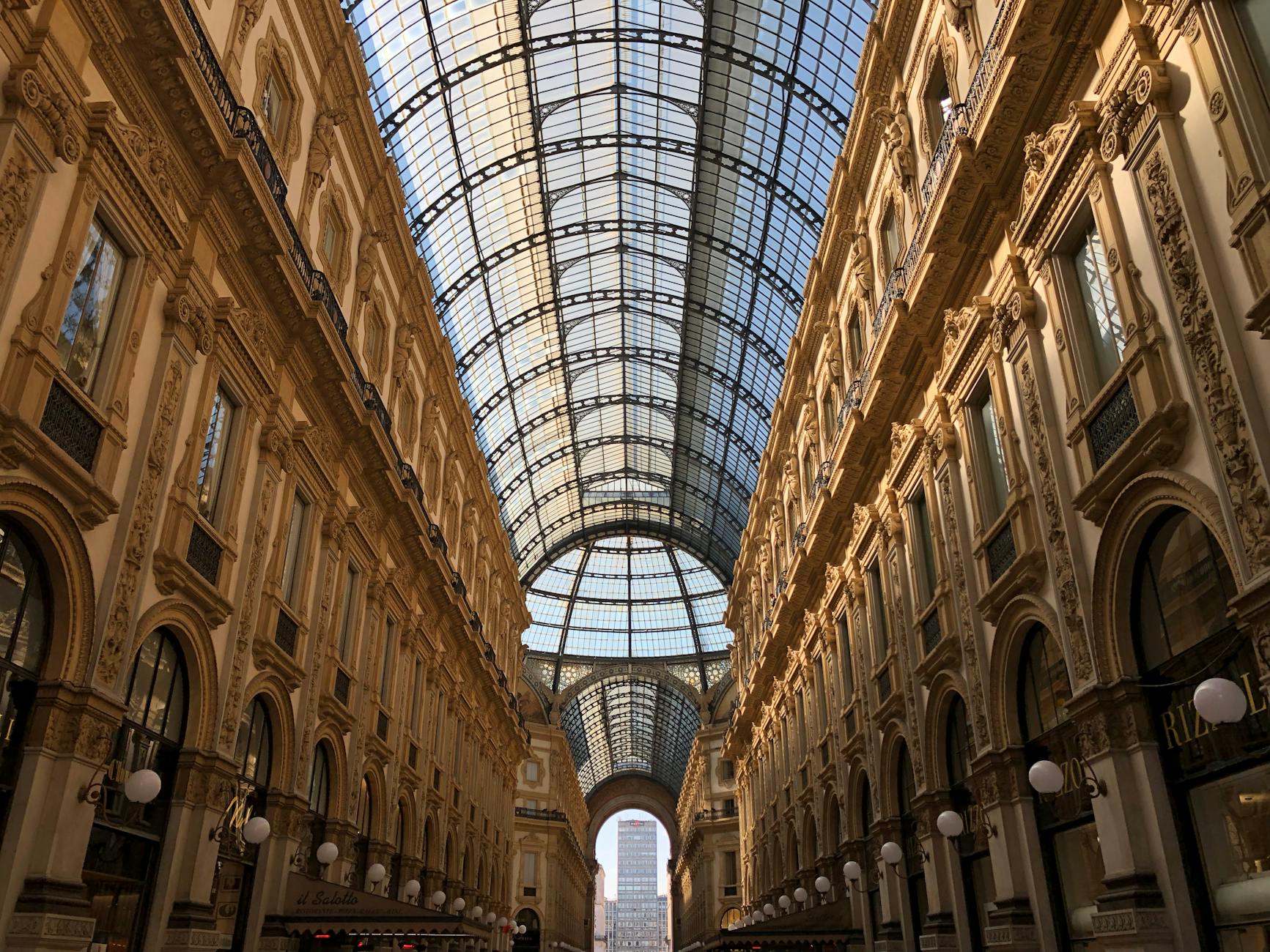 Galleria Vittorio Emanuele II glass dome architecture Milan