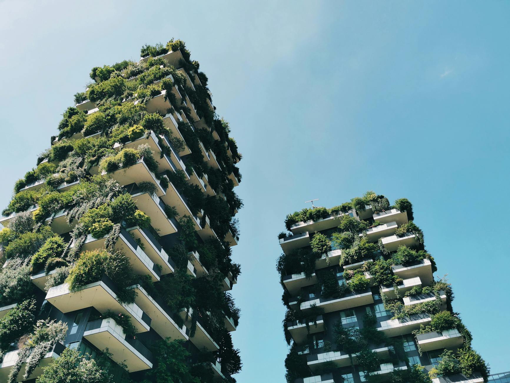 Bosco Verticale towers viewed from Via de Castillia