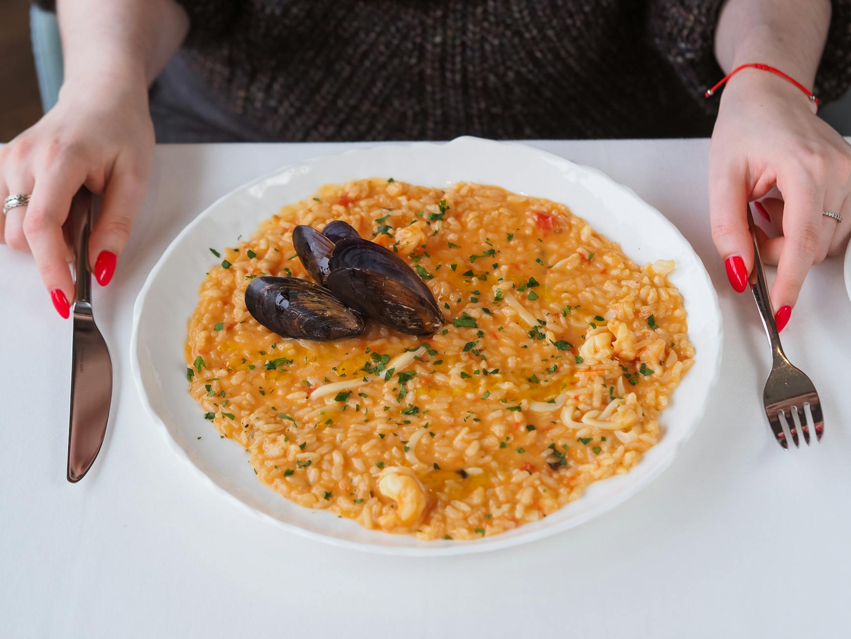 milan risotto saffron yellow restaurant table