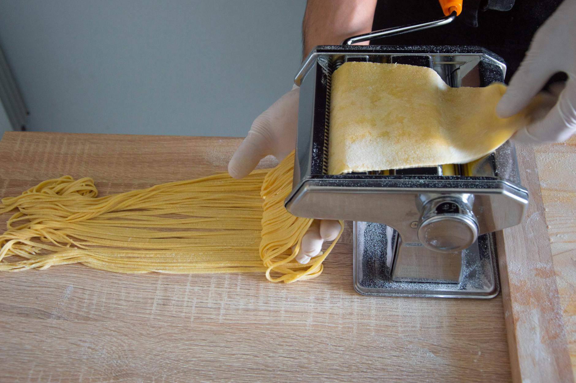 Fresh Italian pasta at Milan food markets